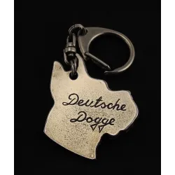 Great Dane I - Silver-plated key ring with dog, handbag decoration, backpack pendant by Art-Dog brand