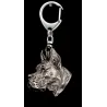 Great Dane I - Silver-plated key ring with dog, handbag decoration, backpack pendant by Art-Dog brand