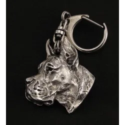 Great Dane I - Silver-plated key ring with dog, handbag decoration, backpack pendant by Art-Dog brand