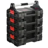 Set de 4 valises à outils avec poignée, boîte pour outils électriques set modulaire H 62,5 cm, garage atelier PRO