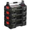 Set de 4 valises à outils avec poignée, boîte pour outils électriques set modulaire H 62,5 cm, garage atelier PRO
